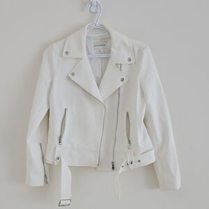 Club Monaco White Moto Jacket